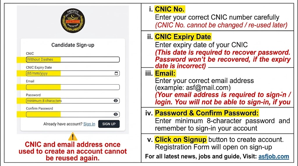 Create Your ASF Candidate Account